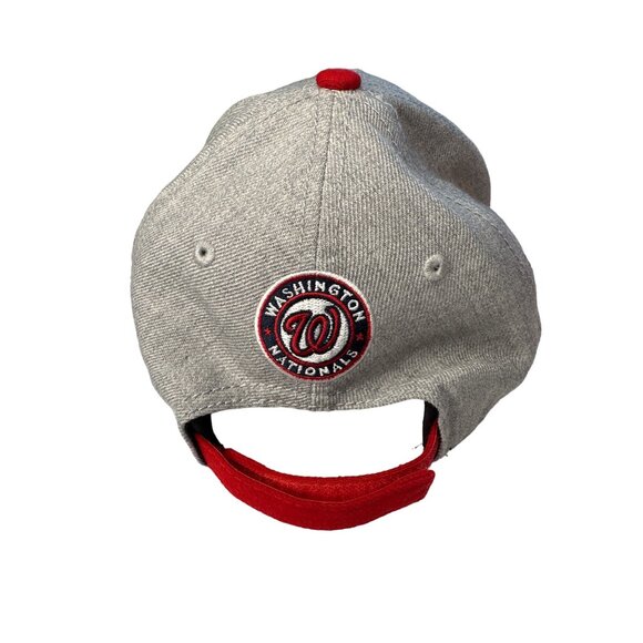 Washington Nationals Baseball Wool Cap New Era Gray Red Velcro Adjustable Back - Picture 2 of 7